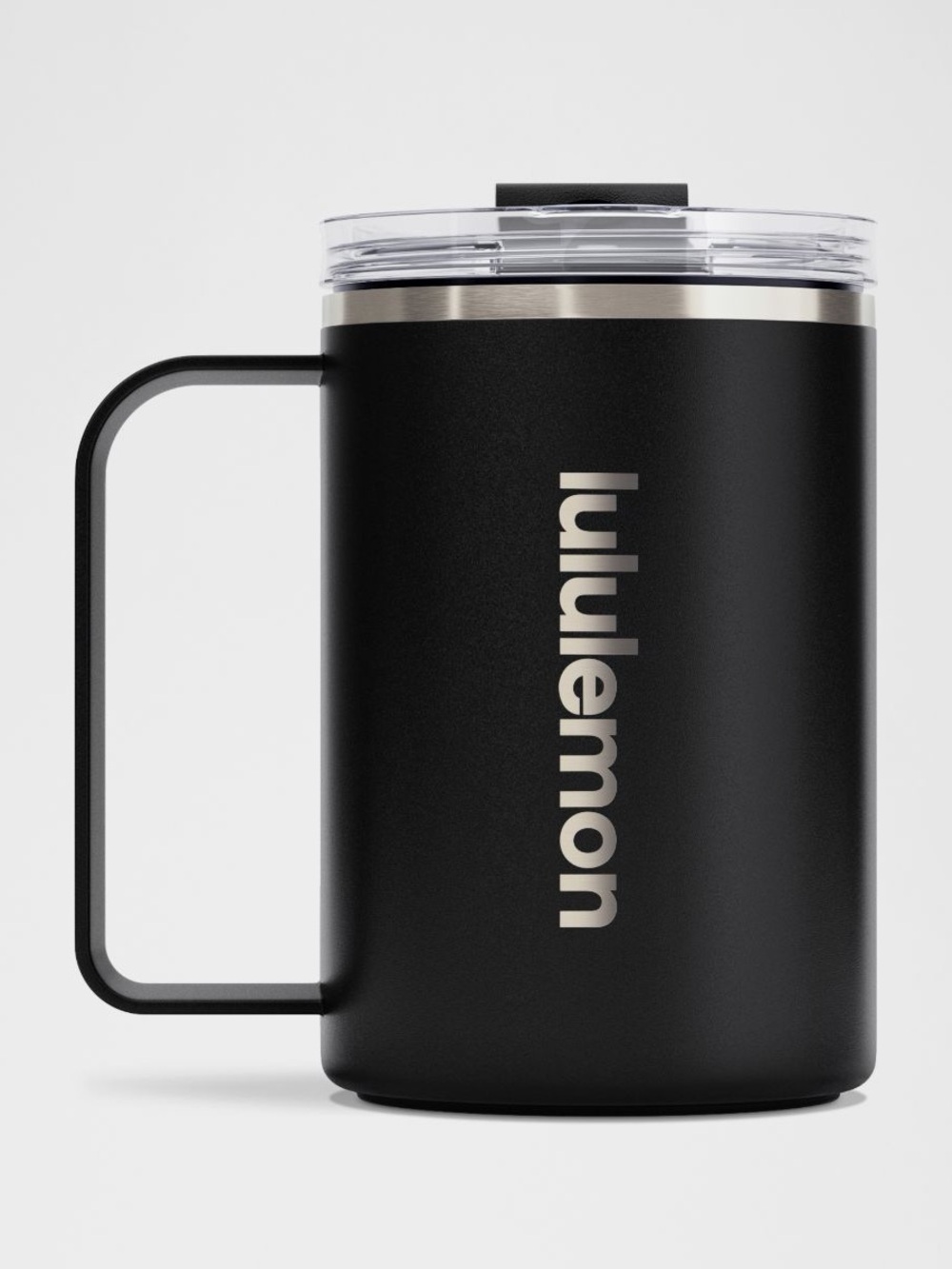 🆕 Lululemon Black Insulated Mug 12 oz Leakproof Stainless Steel NWT